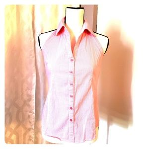 Red and White Pin Stripe Halter